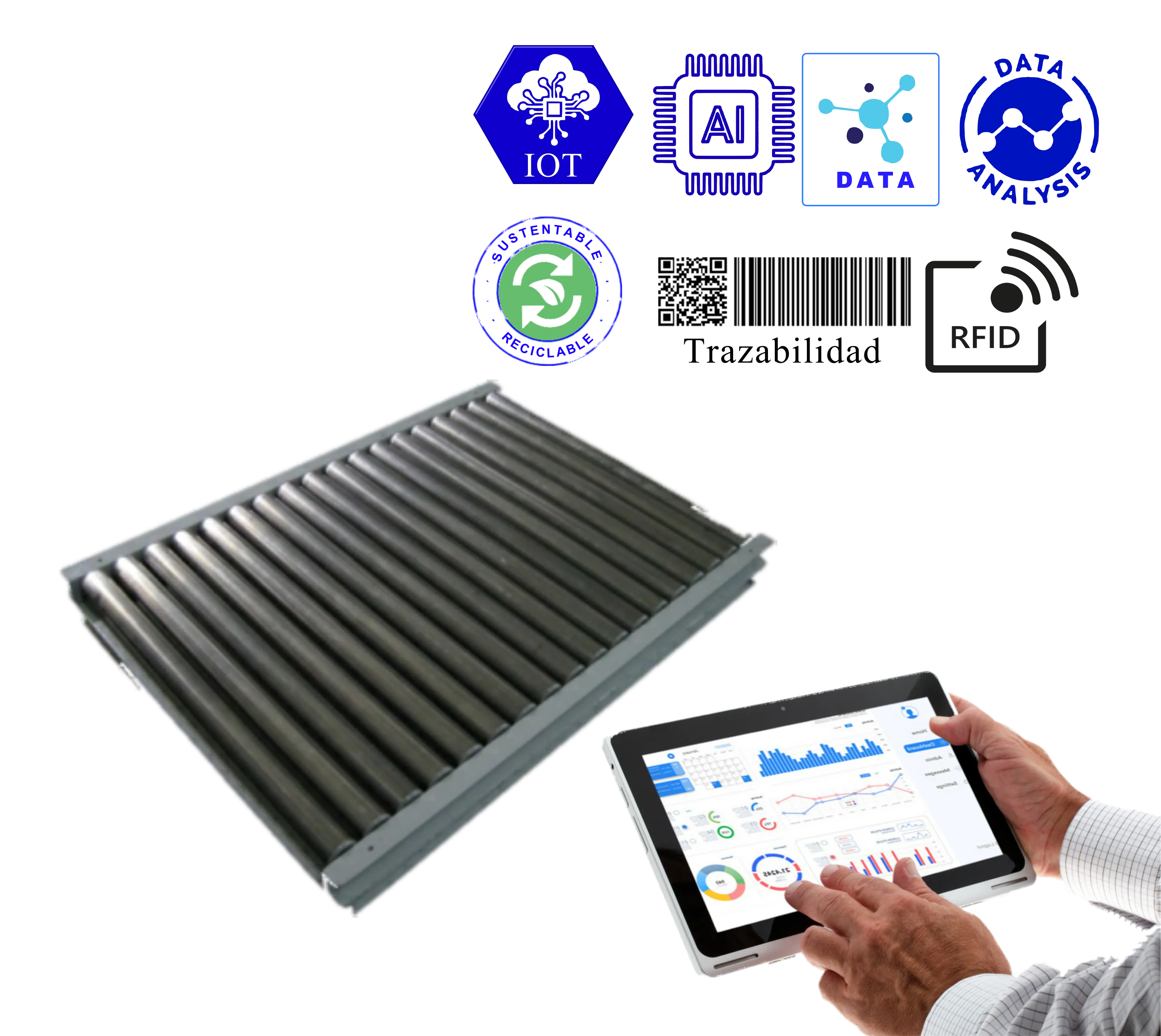 balanza plataforma con rodillos especial para tambores y lineas de produccion dinamica
